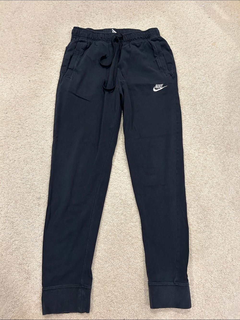 Nike Black Jogger Pants with White Logo